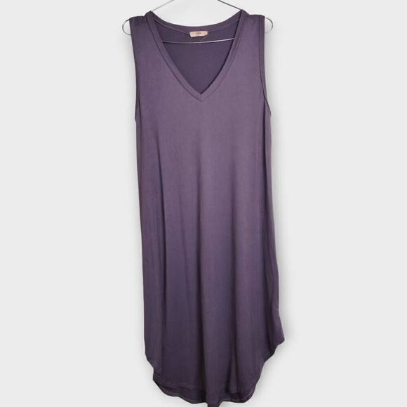 Entro Womens Dress Sz‎ Medium Midi Lavender Tshirt Sleeveless Coastal Beachy - Picture 1 of 10